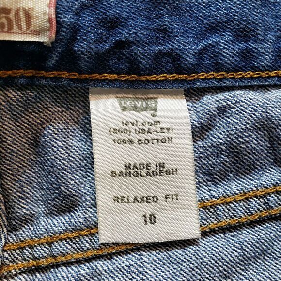 Levis 550 Shorts Womens 10 Blue Relaxed Fit Cutt Offs Medium Wash Denim Jorts - Picture 5 of 12